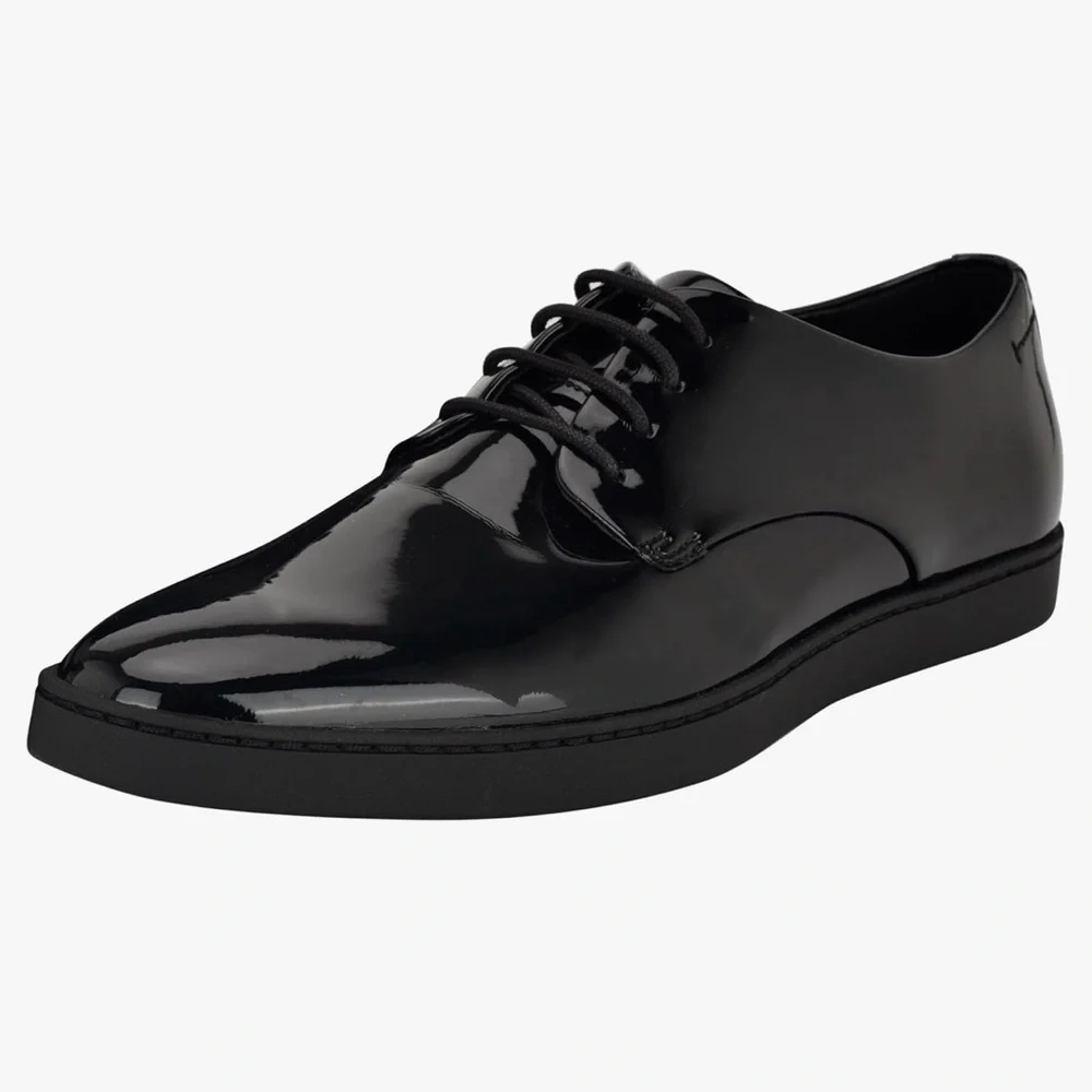 Calvin Klein Glossy Black‎ Oxfords Dress Shoes, Size 7, NWOT
